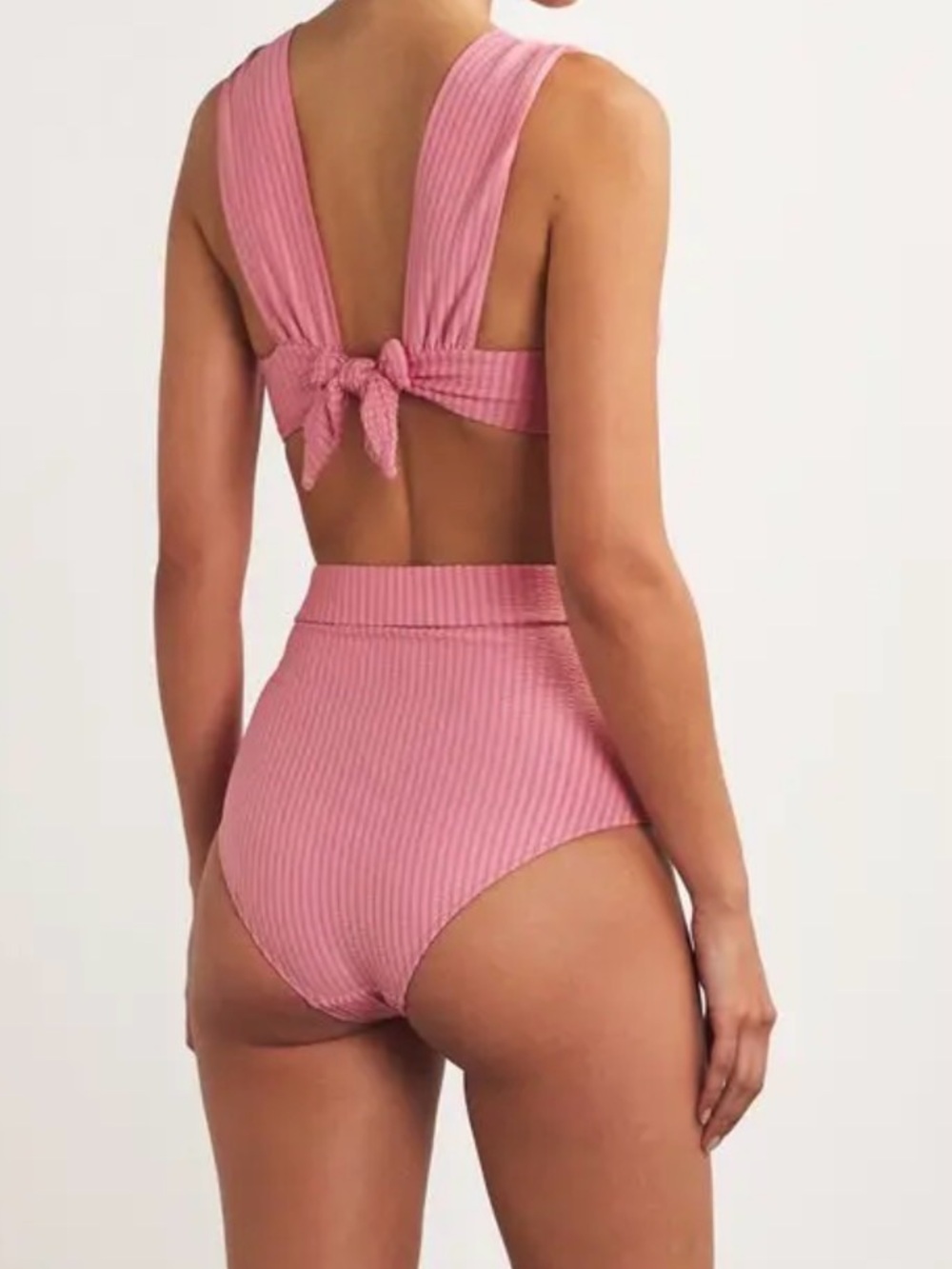 Pink Ribbed Bikini TOP - Picture 3 of 3